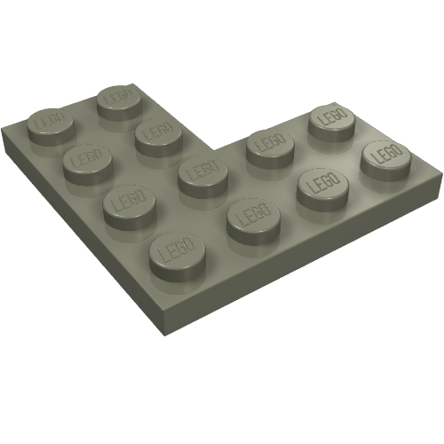 Lego Plate 4 x 4 Corner / Dark Gray