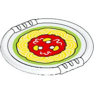 Lego Duplo Disk with Spaghetti Print / White
