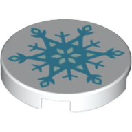 Lego Tile Round 2 x 2 with Frozen Snowflake Print