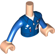 Lego Minidoll Torso Boy Jacket, NASA-logo, Coral Zippers print, Light Nougat Hands / Light Nougat