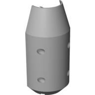 Lego Tipper Drum 3 x 6 x 10 Cement Mixer Half with 4 Technic Pin Holes / Light Bluish Gray