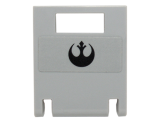 Lego Container, Box 2 x 2 x 2 Door with Slot with Black SW Rebel Alliance Symbol Pattern (Sticker) - Set 75102