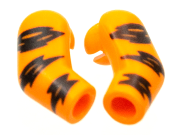 Lego Arm, (Matching Left and Right) Pair with 3 Black Stripes (Tiger) Pattern