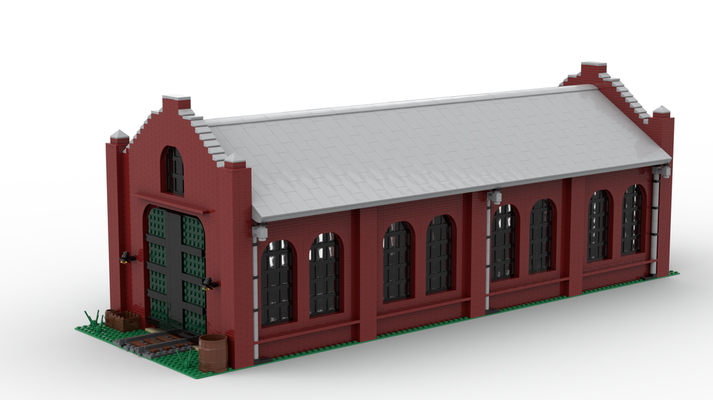 Lego Entrepôt pour locomotives - Engine House - Maschinenhaus - MOC