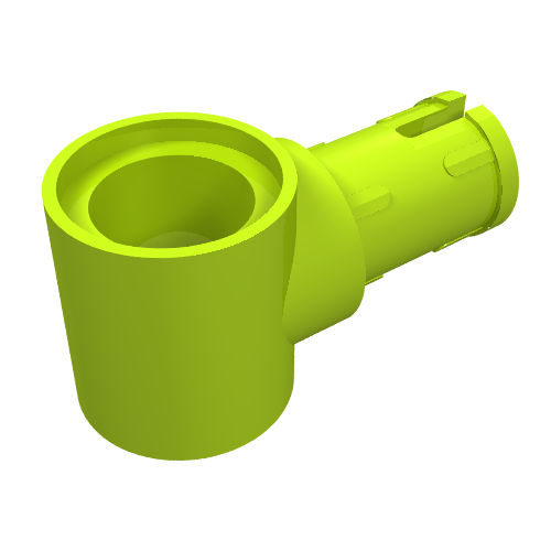 Lego Technic Pin Connector Hub with 1 Pin with Friction Ridges Lengthwise / Lime