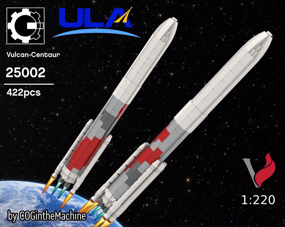 Lego ULA Vulcan-Centaur rocket 1:220 scale