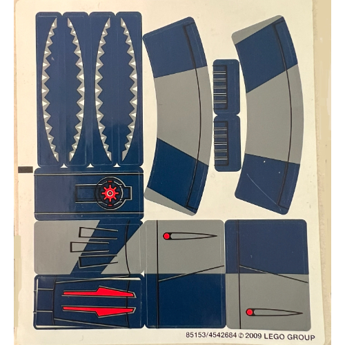 Lego Sticker Sheet for Set 8016-1 / [No Color/Any Color]