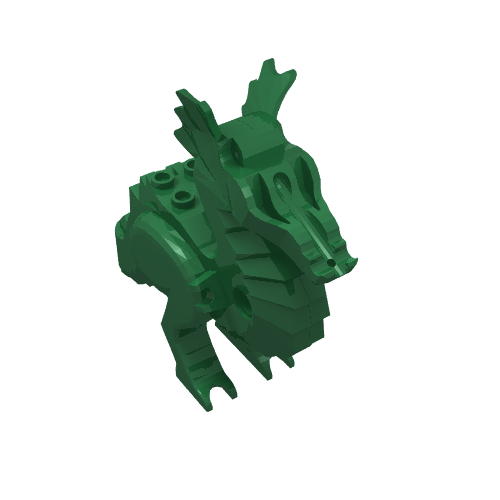 Lego Creature Body Part, Dragon Body [Plain] / Green