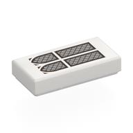 Lego Tile 1 x 2 with 2 Silver Arched Windows Print