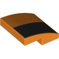Lego Brick Curved 2 x 2 x 2/3 with Black Triangle Print