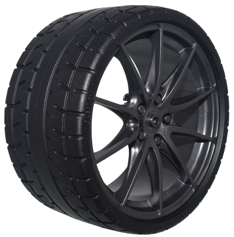 Lego Wheel 75mm D. x 41mm Technic Racing Large, 10 Spokes with Black Tire 87.9 x 44 (5428 / 80279)