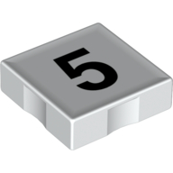 Lego Duplo Tile 2 x 2 with Number '5' Print