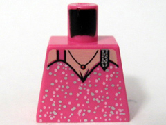 Lego Torso Speed Racer Spaghetti Strap Top with Silver Flecks and Necklace Pattern / Dark Pink