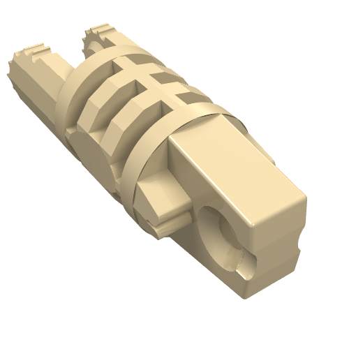 Lego Hinge Cylinder 1 x 3 Locking with 1 Finger and 2 Fingers On Ends, without Hole, 9 Teeth / Tan