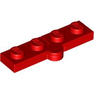 Lego Hinge Plate 1 x 4 Swivel Top / Base - Hollow Clip [Complete Assembly] / Red