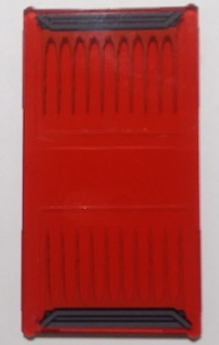 Lego Glass for Window 1 x 4 x 6 with Red Laser Bars Pattern (Stickers) - Set 76048