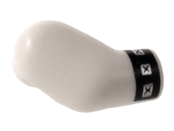 Lego Arm, Right with Black Cuff, Silver Studs Pattern / White