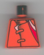Lego Torso Racers Jacket with Straps, Red & White Stripes Pattern / Orange