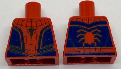 Lego Torso Spider-Man Costume 8 Dark Blue, Thin Web, Small Spider with Thin Abdomen Pattern