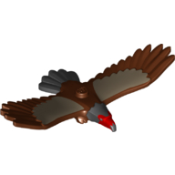 Lego Animal, Bird, Eagle with Red Head Print / Reddish Brown