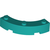 Lego Brick Round Corner 4 x 4 Macaroni Wide with 3 Studs / Dark Turquoise