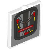 Lego Glass for Window 1 x 2 x 2 Flat with Flux Capacitor Print / Trans-Clear
