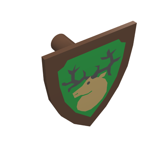 Lego Shield Triangular with Forestmen Deer Head Print / Brown