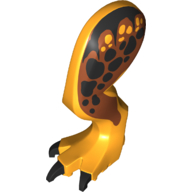 Lego Animal Body Part, Dinosaur, Tyrannosaurus Rex Leg, Left, with Pin, Black Claws and Black Spots on Dark Orange Print / Bright Light Orange