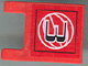 Lego Flag 2 x 2 Square with Flat Edge with Black Number 3 and White Wire Frame Basketball on Red Background Pattern (Sticker) - Sets 3432 / 3433