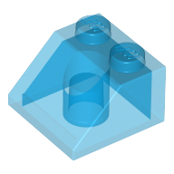 Lego Brick Sloped 45° 2 x 2 / Trans-Dark Blue