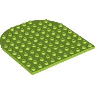 Lego Plate 10 x 10 with Rounded End / Lime