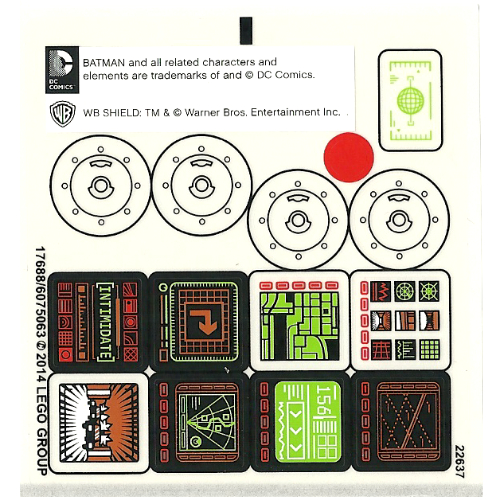 Lego Sticker Sheet 1 for Set 76023-1 / [No Color/Any Color]
