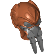 Lego Minifig Head Special, Kel Dor with Dark Bluish Gray Mask Print (Plo Koon) / Dark Orange