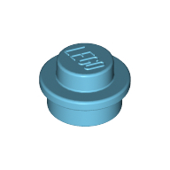 Lego Plate Round 1 x 1 with Solid Stud / Medium Azure