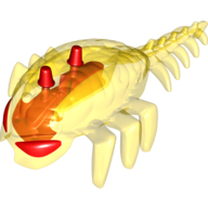 Lego Large Figure Head / Brain with Red Centre / Trans-Yellow