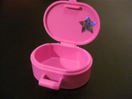 Lego Scala Utensil Oval Case with Star Pattern on Inside (Sticker) - Set 5944 / Dark Pink