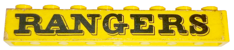 Lego Brick 1 x 8 with Black 'RANGERS' Pattern (Sticker) - Set 372-1