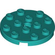 Lego Plate Round 4 x 4 with Pin Hole / Dark Turquoise