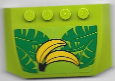 Lego Wedge 4 x 6 x 2/3 Triple Curved with Bananas and Green Leaves Pattern (Sticker) - Set 40529