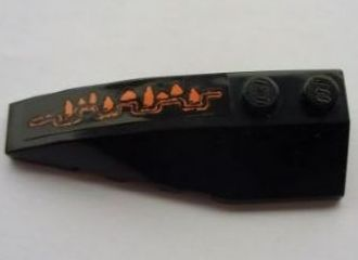 Lego Wedge 6 x 2 Left with Short Orange Claw Pattern (Sticker) - Set 8076