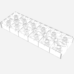 Lego Brick 4 x 12 / Trans-Clear