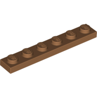 Lego Plate 1 x 6 / Medium Nougat