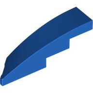 Lego Brick Wedged, Curved 1 x 4 with Stud Notch Right / Blue
