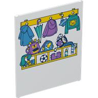 Lego Glass for Frame 1 x 6 x 6 with Coat Rack, Bags, Jackets, Umbrella Print