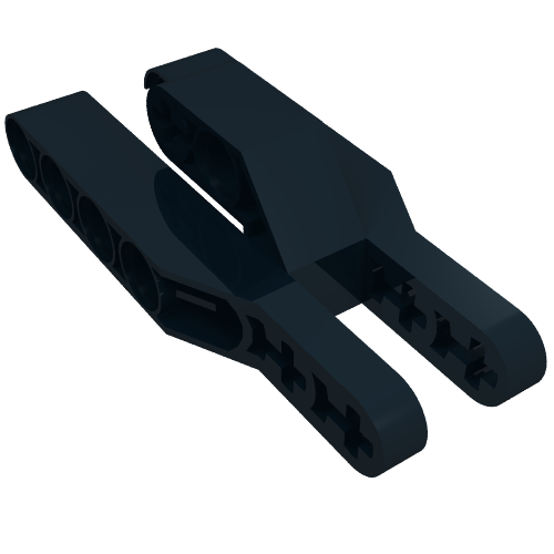 Lego Technic Beam 3 x 7 x 2 Fork 3 Fingers / Black