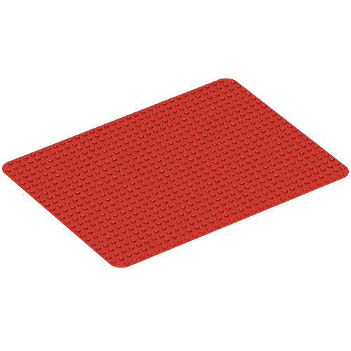 Lego Baseplate 24 x 32 with Rounded Corners / Red