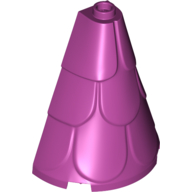 Lego Tower Roof 2 x 4 x 4 Half Cone Shaped with Roof Tiles / Magenta