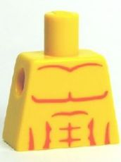 Lego Torso Bare Chest with Muscles Outline Pattern / Yellow