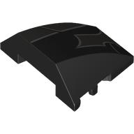 Lego Brick Wedged, Curved 4 x 3 No Studs with Dark Bluish Grey Shapes, Light Bluish Grey Stripes Print