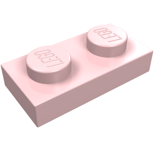 Lego Plate 1 x 2 / Light Pink